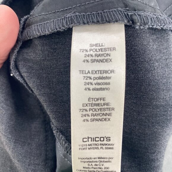 Chicos Pants Womens 2 US 12 Short Gray Stretch Straight Leg Office Career Work - Picture 7 of 13